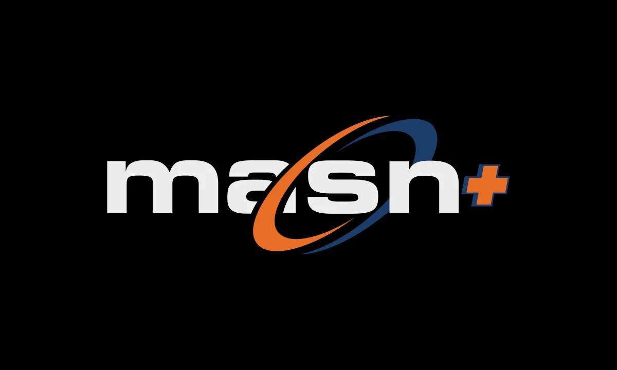 MASN+ Logo The MASN Plus logo on a black background.