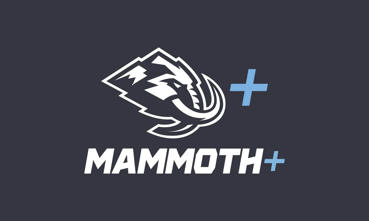 Mammoth+ Logo The Mammoth Plus logo on a gray background.