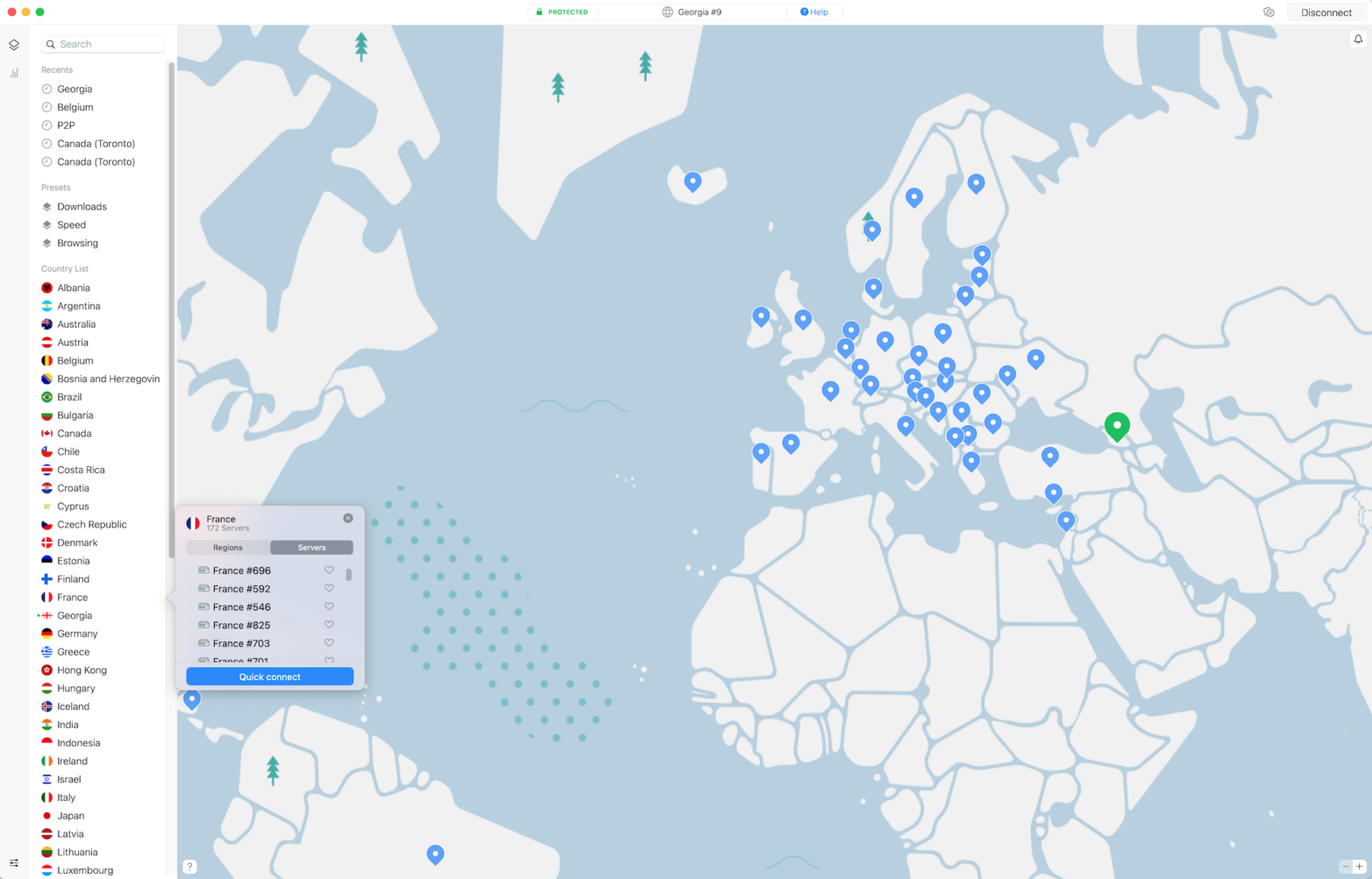 NordVPN home Screenshot of the NordVPN homepage.