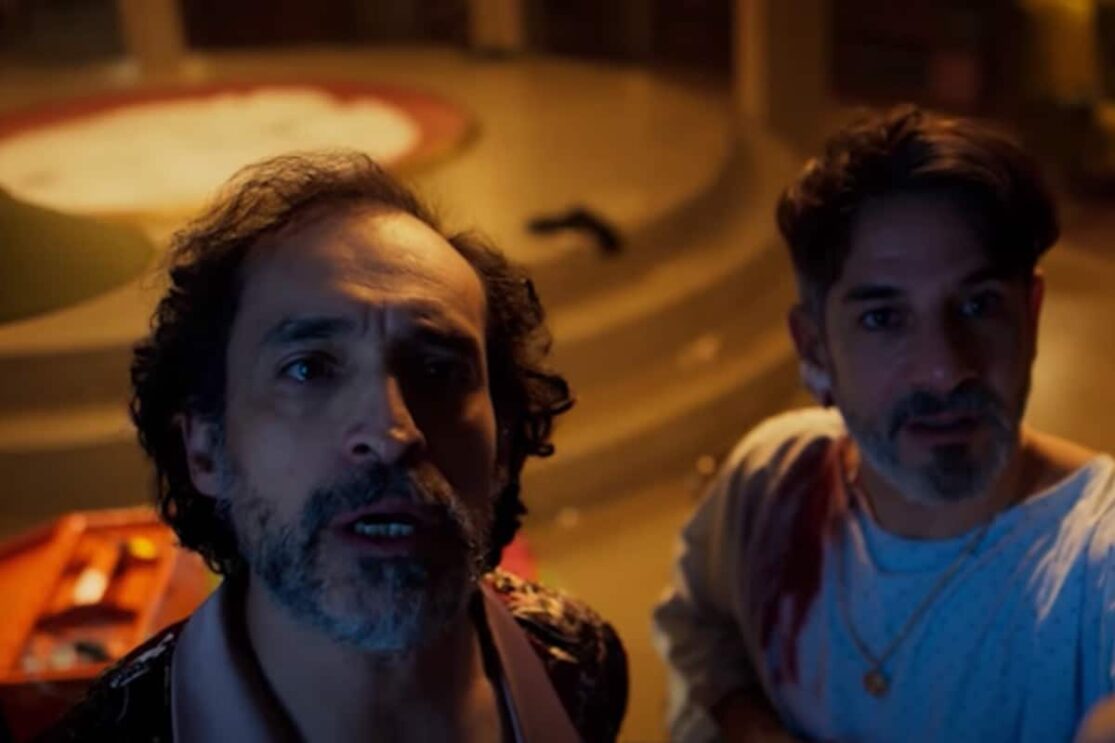 A scene from HBO's Bunker featuring Bruno Bichir.