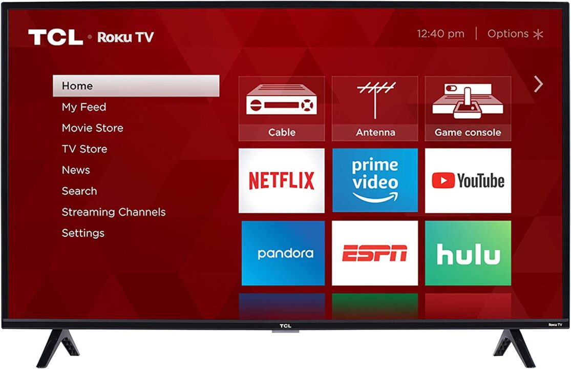 The TCL 3-Series Roku smart TV.