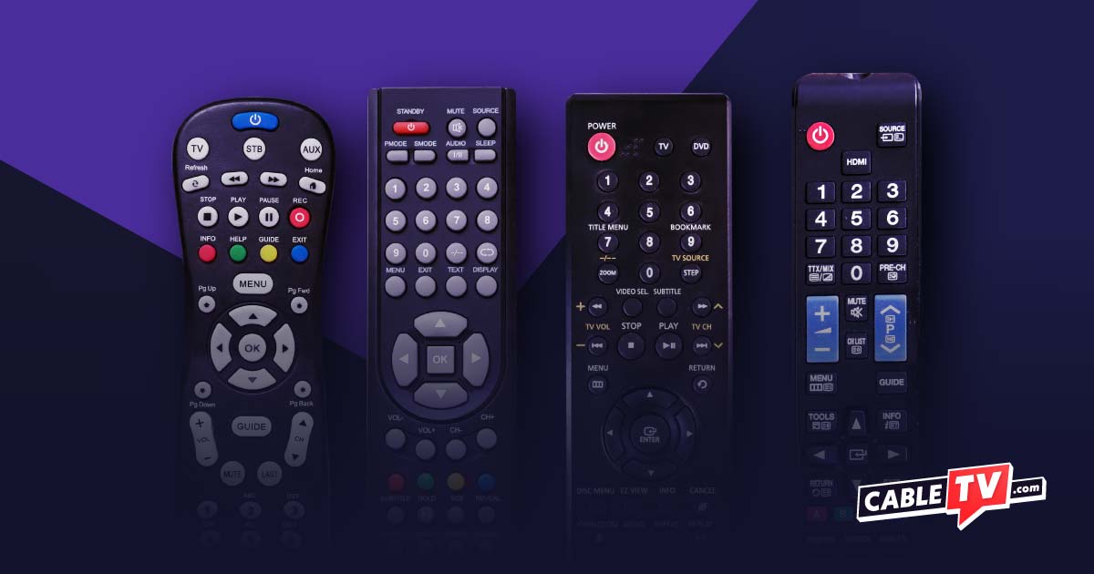 Four of the best universal remotes side by side