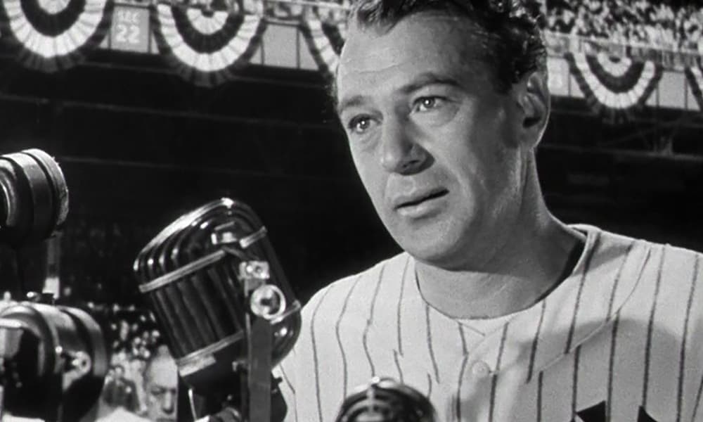 Gary Cooper in The Pride of the Yankees.