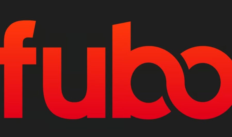 The new Fubo logo, orange lettering on a black background.
