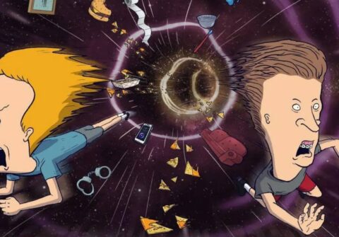 Beavis and Butt-Head hurtle through space in Beavis and Butt-Head Do the Universe