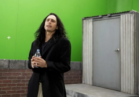 Tommy Wiseau (James Franco) shoots a scene in The Disaster Artist)