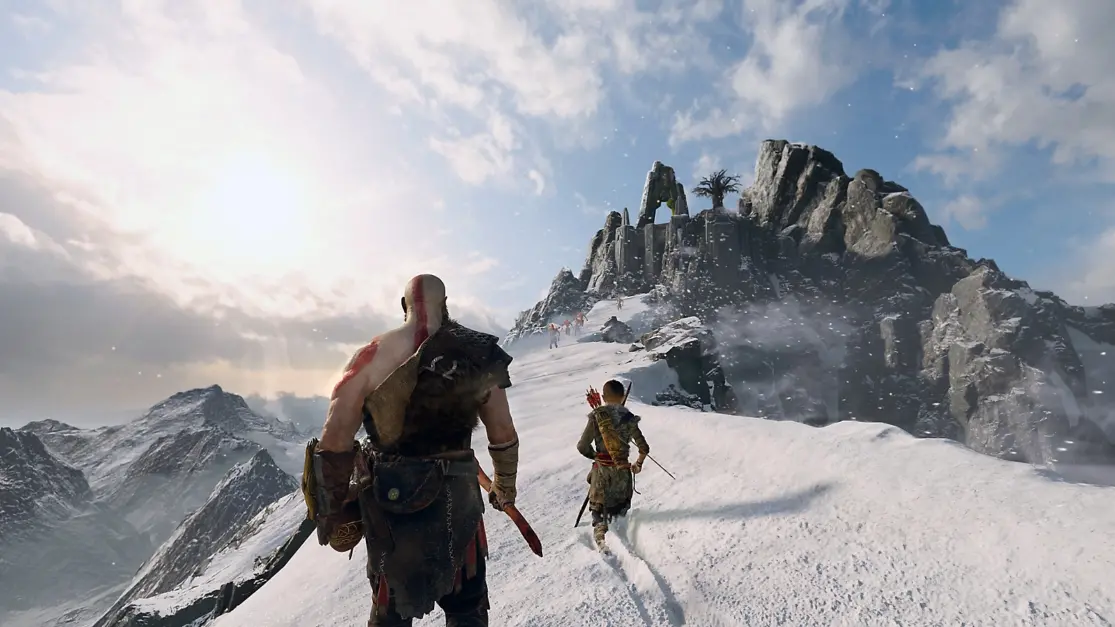 A screenshot of 2018's God Of War video game.