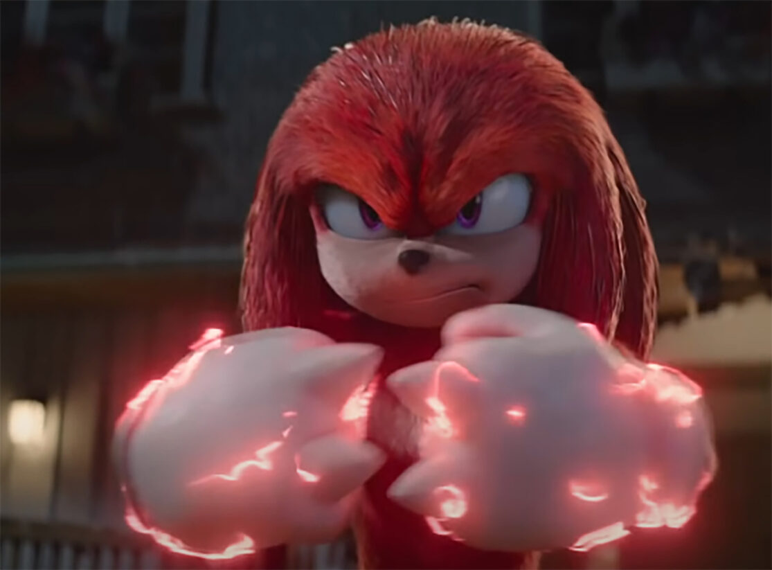 Knuckles clutching his fists from the TV show Knuckles.