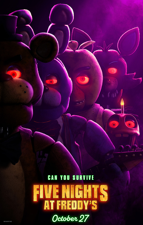 The movie poster for the film Five Nights at Freddy's.