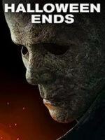 The Halloween Ends movie poster shows Michael Myers' head looking slightly downward. This image is in full color.