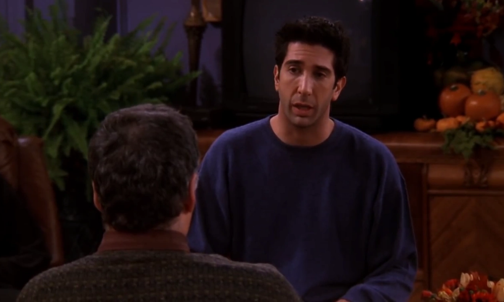 Ross (from Friends) looking sad. Or maybe that's always how he looks?