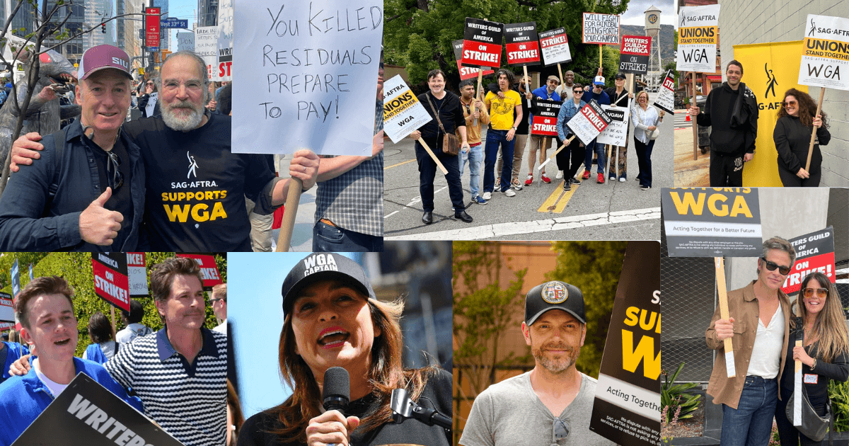 Actors joining the picket line in support of striking writers