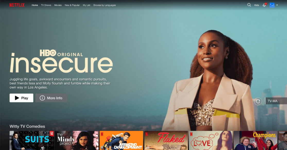 HBO original Insecure on Netflix