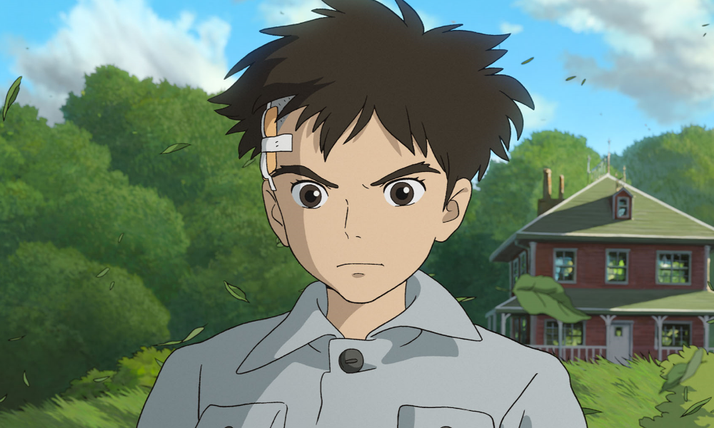 A screenshot in the style of Ghibli movies, depicting a boy with a head injury.
