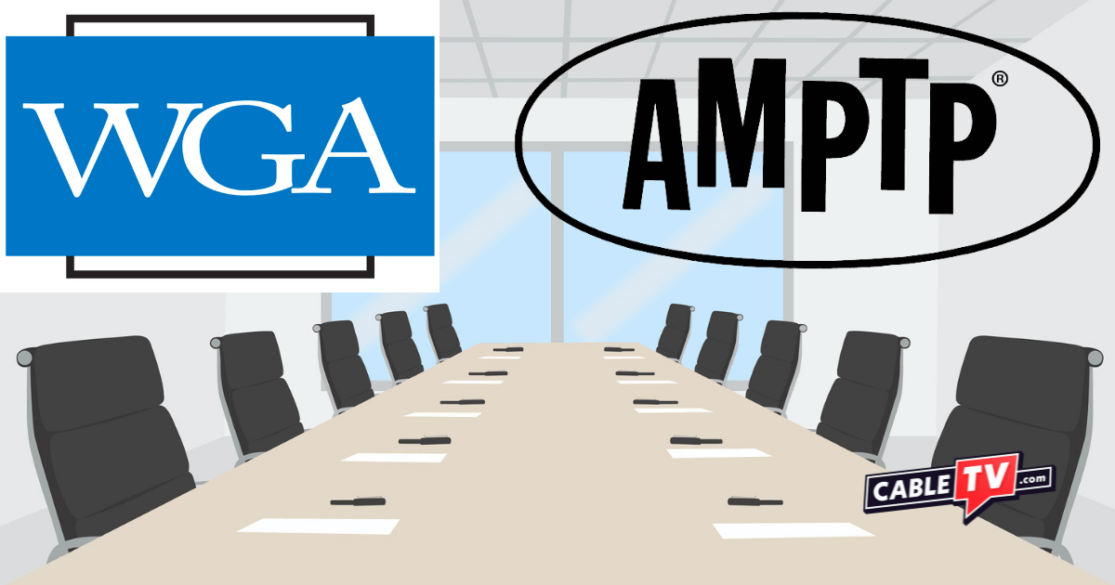 Rendering of WGA and AMPTP negotiation table