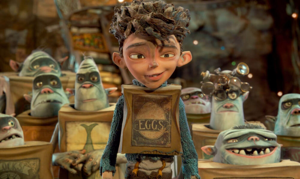Animated boy with a box for a body from Boxtrolls