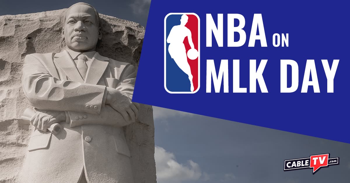 Statue of Martin Luther King Jr with the title "NBA on MLK Day"
