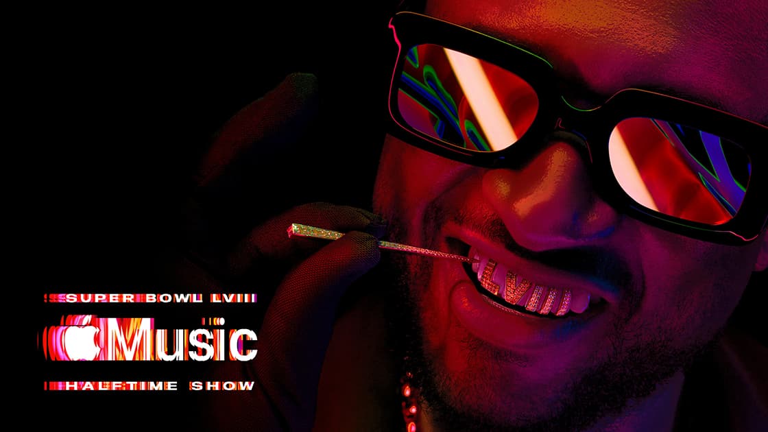 Apple Music Super Bowl LVIII Halftime Show promo featuring Usher