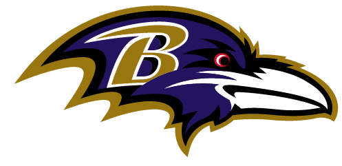 logo for baltimore ravens, a blue raven with a B in the middle