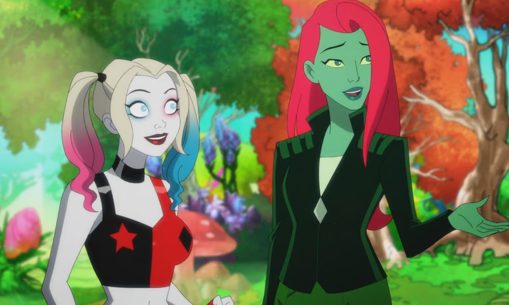 Animated versions of Harley Quinn and Poison Ivy.