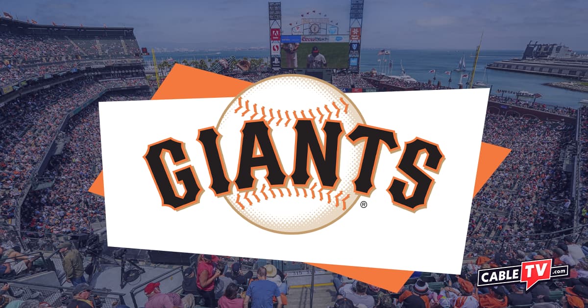 San Francisco Giants logo over image of baseball field