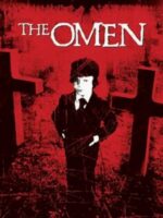 The Omen (1976) movie poster shows young Damien in a graveyard.