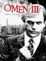 The poster for Omen III: The Final Conflict shows an adult Damien in a suit and tie.