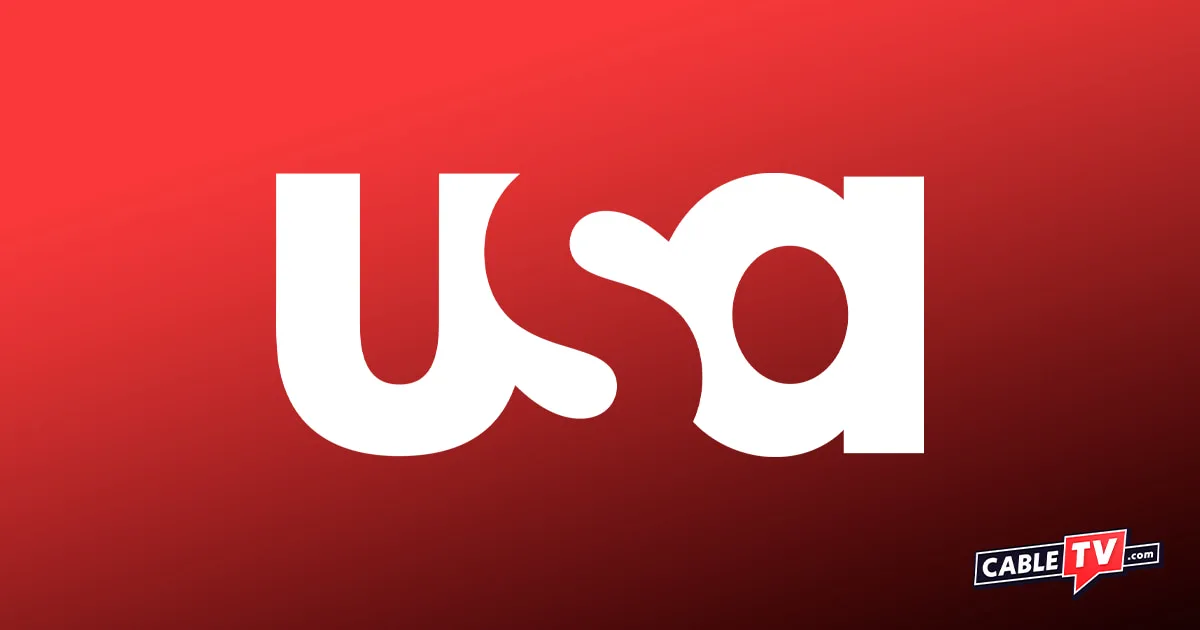 The USA Network logo on a red gradient background.