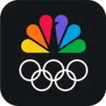 The 2026 NBC Sports app features the NBC logo alongside the Olympic rings.