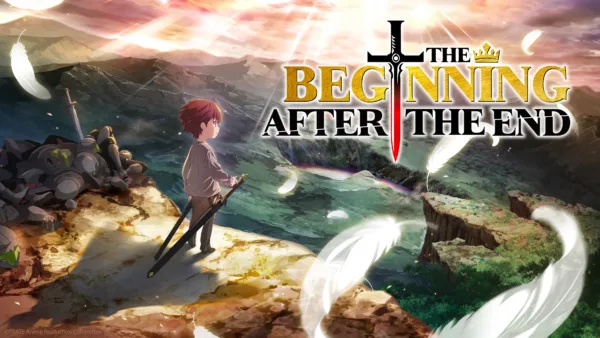 TheBeginningAftertheEnd_S1_TeaserVisual_16x9_3840x2160 Promo art for The Beginning After the End, featuring a young boy holding two swords and looking out over a valley.