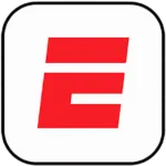 ESPN DTC Logo The ESPN direct-to-consumer app logo features a red "E" on a white background.