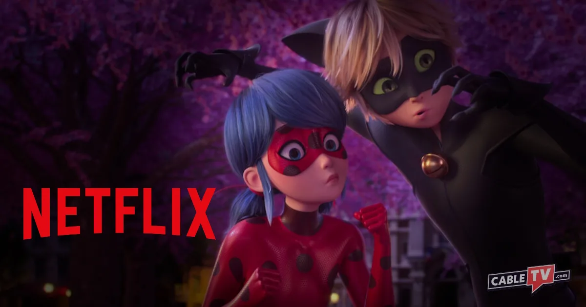 Superhero characters from animated movie wearing masks with Netflix logo
