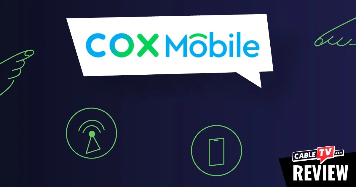 Cox Mobile logo in speech bubble with CableTV.com logo in bottom right.