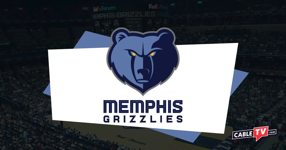 Memphis Grizzlies logo featuring a blue-gray bear face with yellow eyes