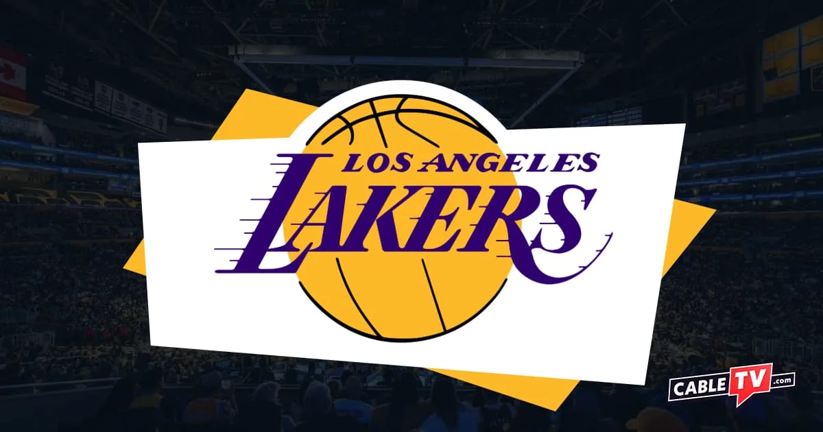 LA Lakers logo featuring a gold basketball with the team name in purple text