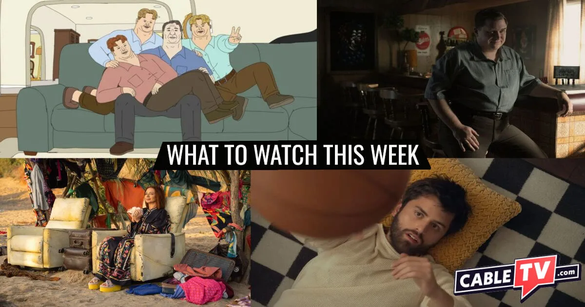 A collage of images from Haha You Clowns, Devil in Disguise: John Wayne Gacy, Loot, and Hal & Harper, shows covered in CableTV.com’s What to Watch This Week column for Oct. 13–19.