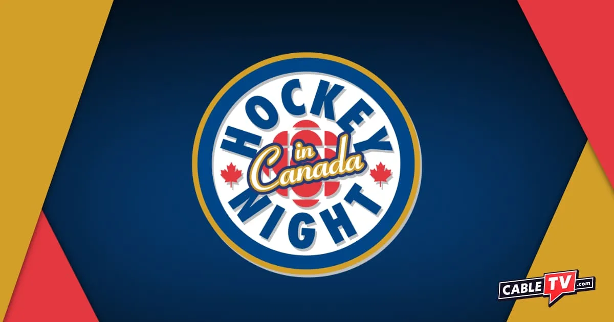 Hockey Night in Canada log on blue background