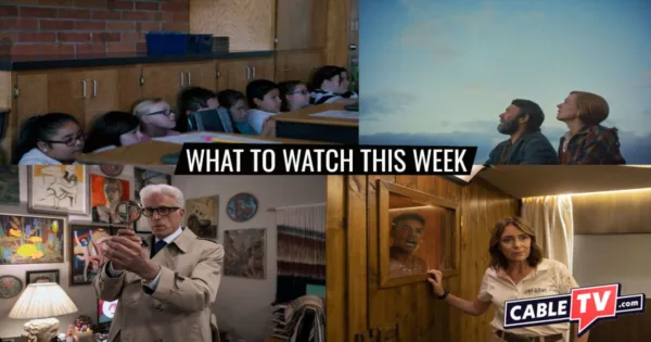 What to Watch This Week - Nov. 17–23 A collage of images from Thoughts and Prayers, Train Dreams, A Man on the Inside, and The Assassin, shows covered in CableTV.com’s What to Watch This Week column for Nov. 17–23.