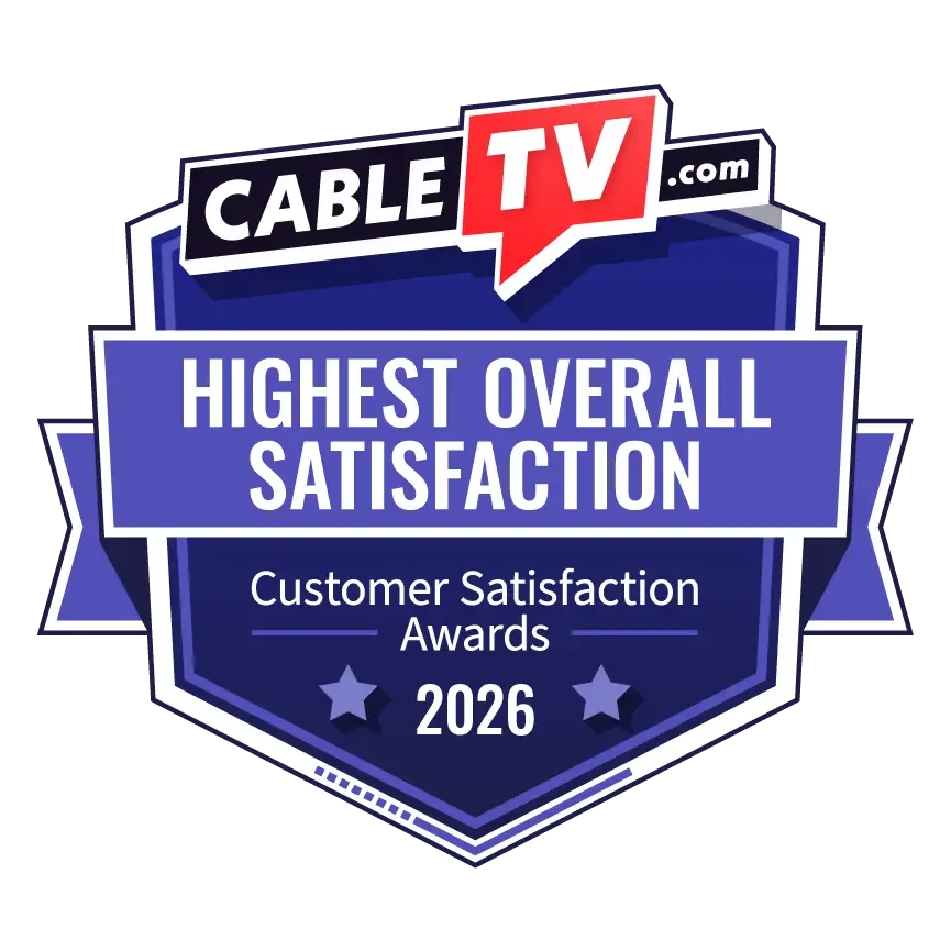 Badge declaring the 2026 CableTV.com Customer Satisfaction Award for Highest Overall Satisfaction