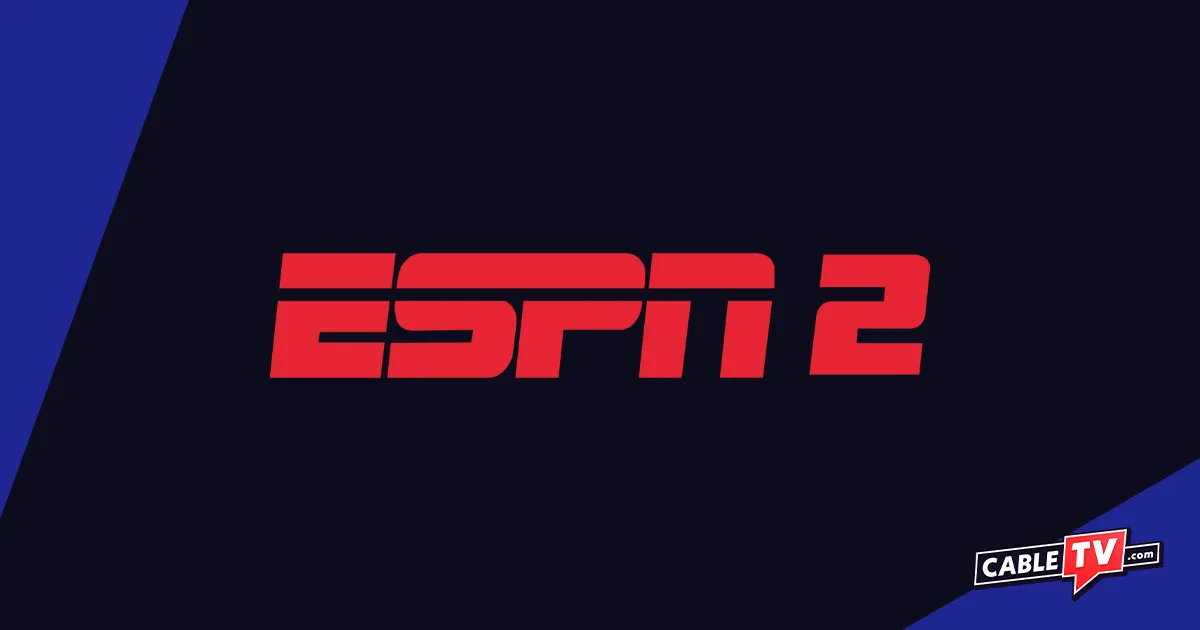 Red ESPN2 logo on black background