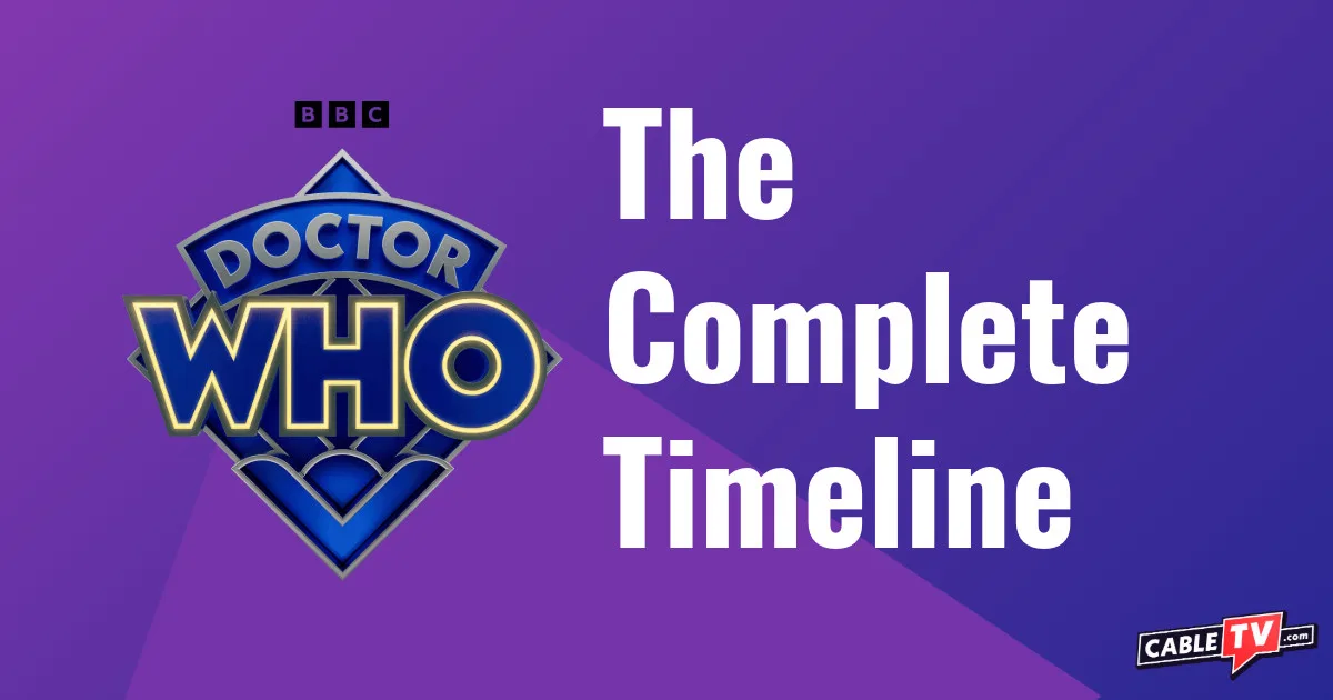 Doctor Who logo next to the text "The Complete Timeline" next to it.