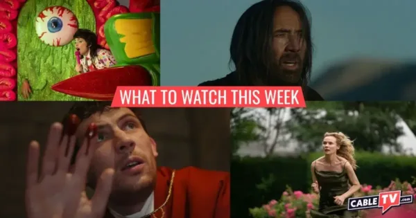 What to Watch This Week - Dec. 8–14 A collage of images from Sarah Squirm: Live + In the Flesh, The Carpenter’s Son, Wake Up Dead Man: A Knives Out Mystery, and Little Disasters, movies and shows covered in CableTV.com’s What to Watch This Week column for Dec. 8–14.