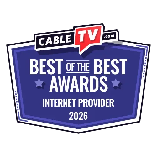 A graphic with the text CableTV.com's 2026 Best of the Best Awards for internet providers