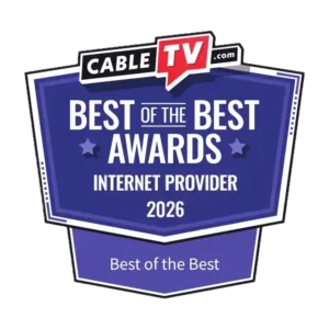 A graphic with the text CableTV.com's 2026 Best of the Best Awards for internet providers with the category text Best of the Best