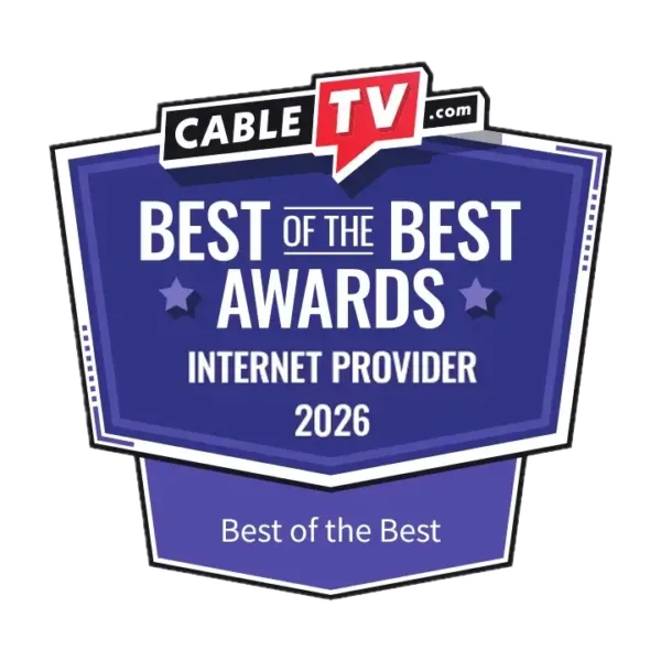 A graphic with the text CableTV.com's 2026 Best of the Best Awards for internet providers with the category text Best of the Best