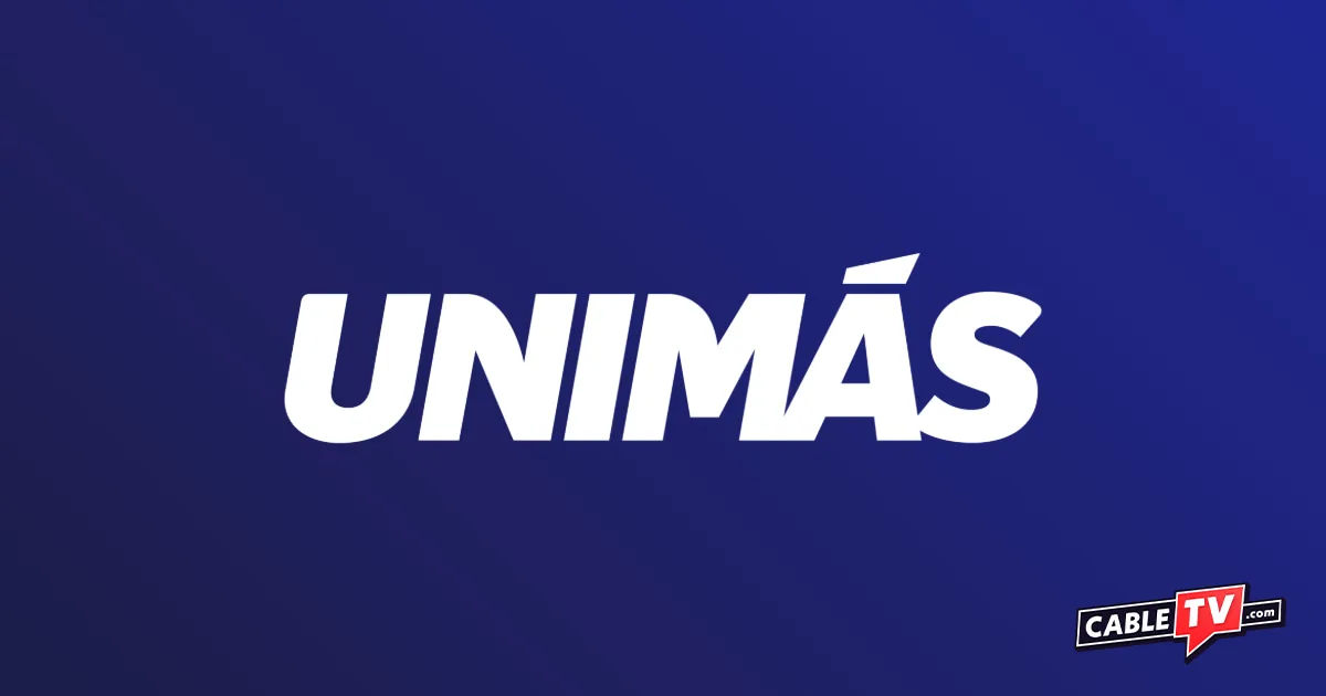 Unimas logo with white letters on a blue background