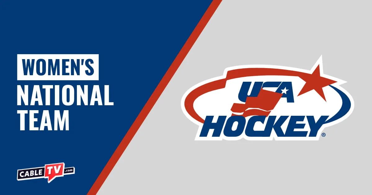 USA Hockey logo on gray background with blue accent
