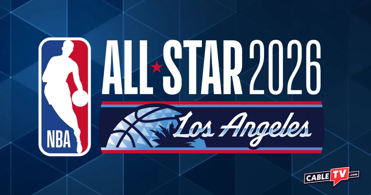 The NBA All-Star 2026 Los Angeles logo on a blue background.
