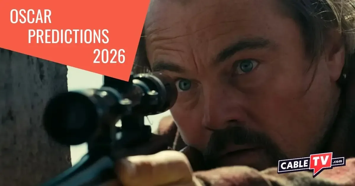 A collage of still images from returning 2026 TV shows, including Yellowjackets, Bridgerton, Ted, and Shrinking.