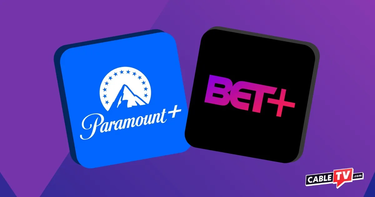 BET+ Paramount+-1 BET+ and Paramount+ logos.